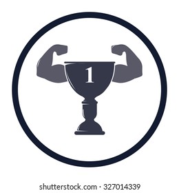 vector illustration of modern icon champion cup
