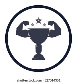 vector illustration of modern icon champion cup
