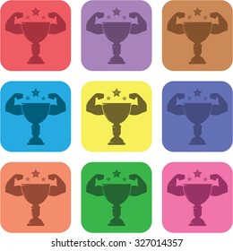 vector illustration of modern icon champion cup