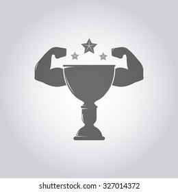 vector illustration of modern icon champion cup