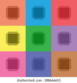 vector illustration of modern icon chip