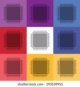 vector illustration of modern icon chip