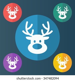 vector illustration of modern icon Christmas deer