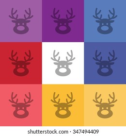 vector illustration of modern icon Christmas deer