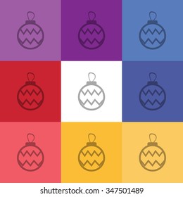 vector illustration of modern icon Christmas toy