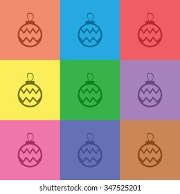 vector illustration of modern icon Christmas toy