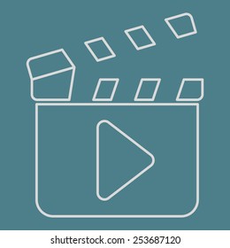 vector illustration of modern icon clapper board