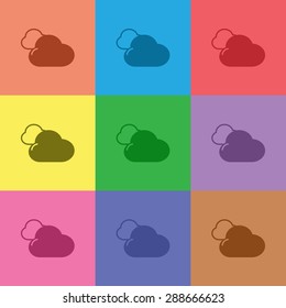 vector illustration of modern icon cloud