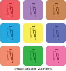 vector illustration of modern icon crutches