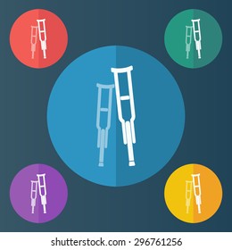 vector illustration of modern icon crutches