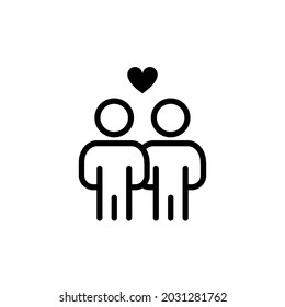 Vector illustration of modern icon depicting a gay union.