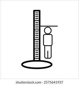 Vector illustration of modern icon depicting a measurement of the height of a children, with white background