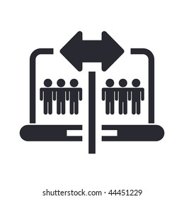 Vector illustration of modern icon depicting a people web connection