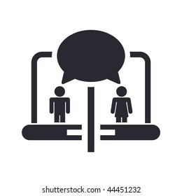 Vector illustration of modern icon depicting a conversation