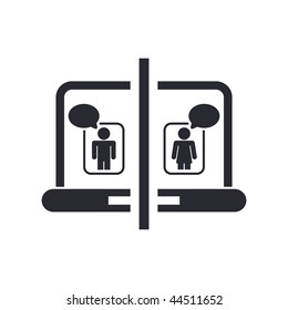 Vector illustration of modern icon depicting a web conversation