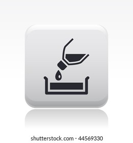 Vector illustration of modern icon depicting a bottle pouring liquid into a container