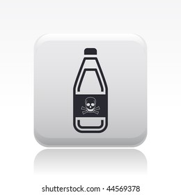 Vector illustration of modern icon depicting a bottle containing liquid dangerous, with symbol "danger of death"