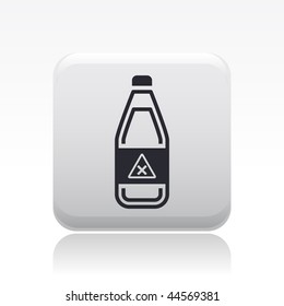 Vector illustration of modern icon depicting a bottle containing liquid dangerous, with symbol harmful