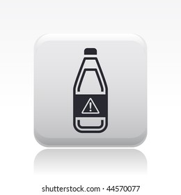 Vector illustration of modern icon depicting a bottle containing liquid dangerous