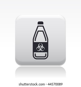 Vector illustration of modern icon depicting a bottle containing liquid dangerous, with symbol "biohazard"