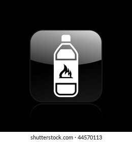 Vector illustration of modern icon depicting a bottle containing liquid dangerous, with symbol of flammable