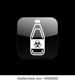 Vector illustration of modern icon depicting a bottle containing liquid dangerous, with symbol "biohazard"