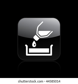 Vector illustration of modern icon depicting a bottle pouring liquid into a container