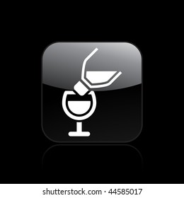 Vector illustration of modern icon depicting a bottle pouring liquid into a glass