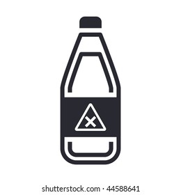 Vector illustration of modern icon depicting a bottle containing liquid dangerous, with symbol harmful