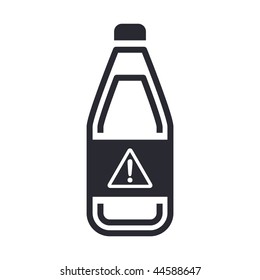 Vector illustration of modern icon depicting a bottle containing liquid dangerous
