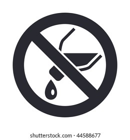 Vector illustration of modern icon depicting a "not pouring liquid" signal