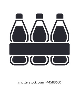 Vector illustration of modern icon depicting a pack bottles