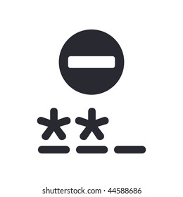 Vector illustration of modern icon depicting a "password request" symbol