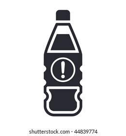 Vector illustration of modern icon depicting a bottle containing liquid dangerous