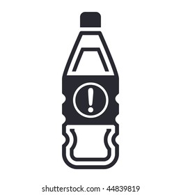 Vector illustration of modern icon depicting a bottle containing liquid dangerous