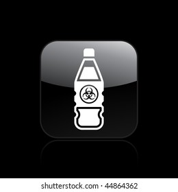 Vector illustration of modern icon depicting a bottle containing liquid dangerous, with symbol "biohazard"
