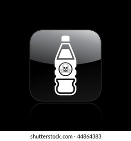Vector illustration of modern icon depicting a bottle containing liquid dangerous, with symbol "danger of death"