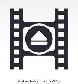 Vector illustration of modern icon depicting a eject button of a video player