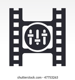 Vector illustration of modern icon depicting a levels button of a video player