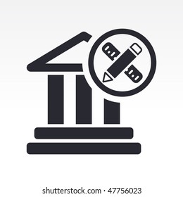 Vector illustration of modern icon depicting a classic ancient architecture concept