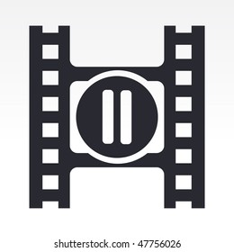 Vector illustration of modern icon depicting a pause button of a video player