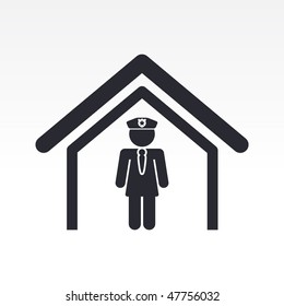 Vector illustration of modern icon depicting a woman policemen