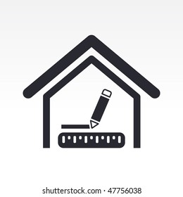 Vector illustration of modern icon depicting a home measurement concept