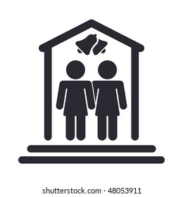 Vector illustration of modern icon depicting a lesbian marriage