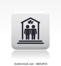 Vector illustration of modern icon depicting a lesbian marriage