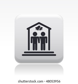 Vector illustration of modern icon depicting a gay marriage