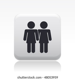 Vector illustration of modern icon depicting a lesbian union