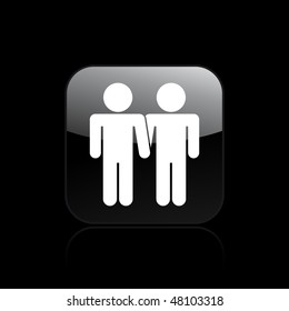 Vector illustration of modern icon depicting a gay union