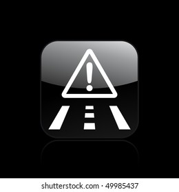 Vector illustration of modern icon depicting a warning sign on the road
