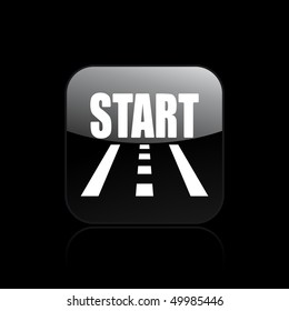 Vector illustration of modern icon depicting a start sign on the road